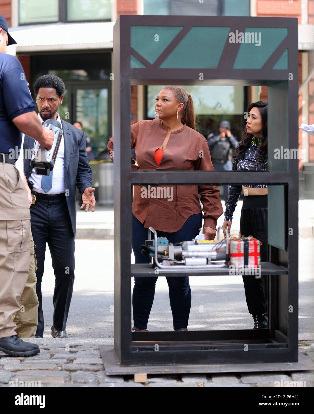 Filming on the New York Set of `The Equalizer` PICTURED Queen Latifah